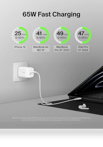 Dual USB-C GaN Wall Charger — Chargers, Belkin