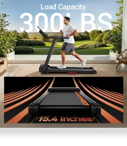 Folding Treadmill with Heart Rate Sensor — Treadmills, LONTEK