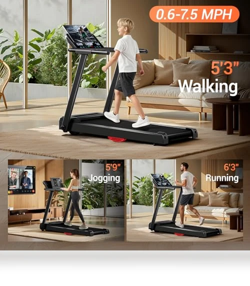 Folding Treadmill with Heart Rate Sensor — Treadmills, LONTEK