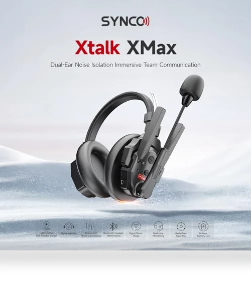 Full Duplex Wireless Intercom Headset System — Audio Conferencing, SYNCO