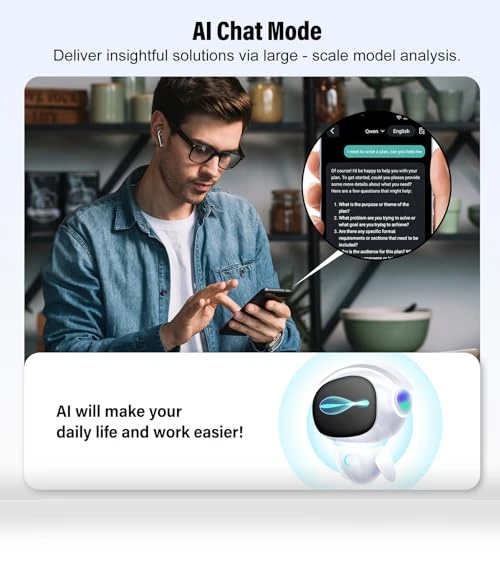 Real Time Translation Earbuds — In-Ear Headphones, SKIUDCT