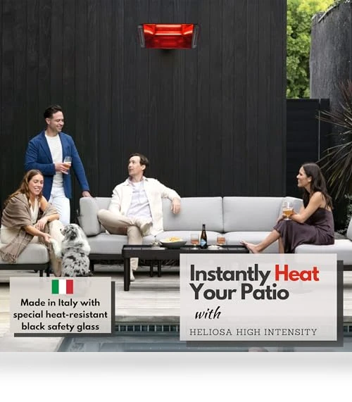 Black Infrared Electric Outdoor Patio Heater — Patio Heaters, Heliosa
