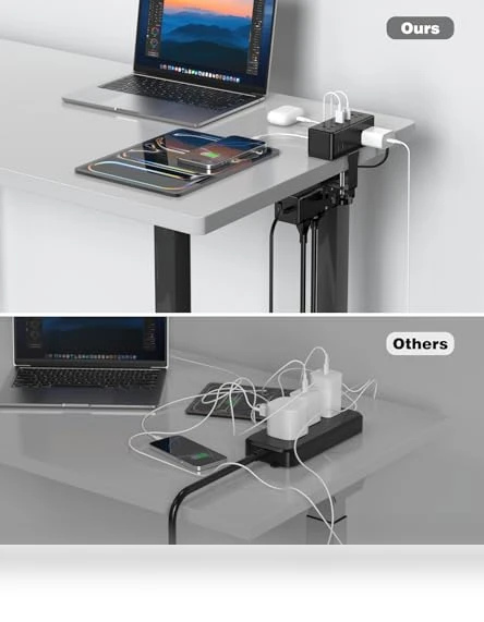 Dual Layer Desk Clamp Power Strip — Power Solutions & Surge Protection, VILONG