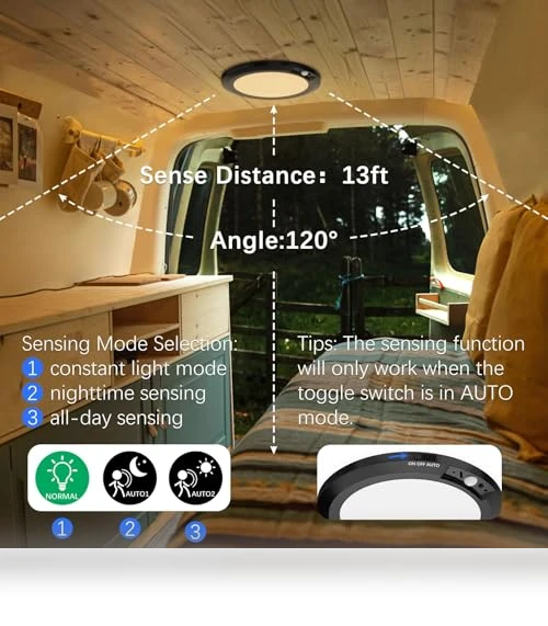 LED Ceiling Light with Motion Sensor — Overhead Lighting