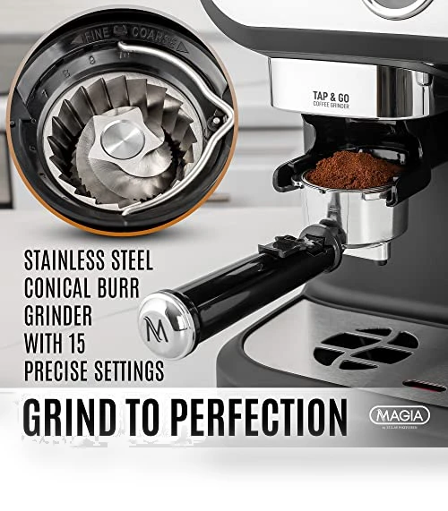Manual Espresso Machine with Grinder and Milk Frother — Coffee & Espresso Combos, Zulay Kitchen
