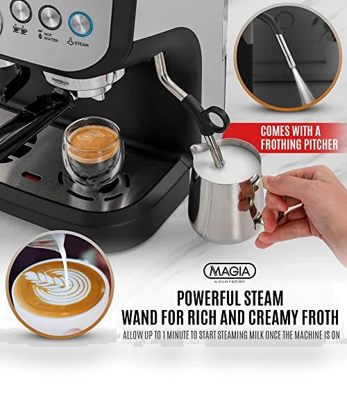 Manual Espresso Machine with Grinder and Milk Frother — Coffee & Espresso Combos, Zulay Kitchen