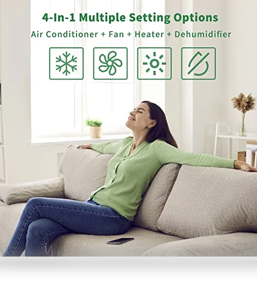 Portable Air Conditioner with Heater — Air Moisture Control, Uhome