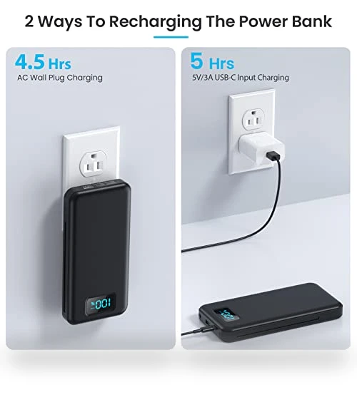 Portable Charger with Built-in Cables & AC Wall Plug — Chargers, AONIMI