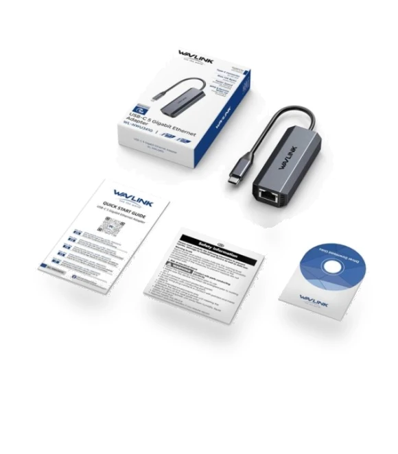 USB-C to 5000Mbps RJ45 LAN Ethernet Network Adapter — USB, WAVLINK
