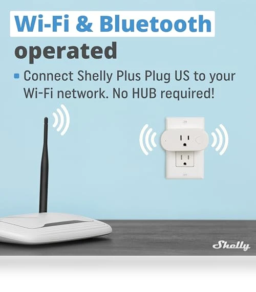 WiFi & Bluetooth Operated Smart Plug with Power Measurement — Smart Home Hubs & Controllers, Shelly
