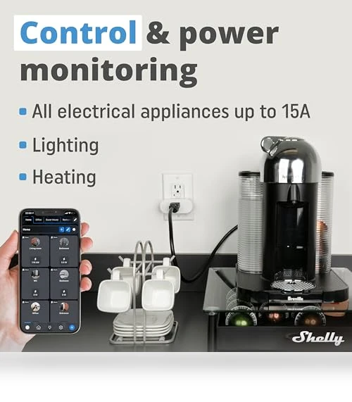 WiFi & Bluetooth Operated Smart Plug with Power Measurement — Smart Home Hubs & Controllers, Shelly