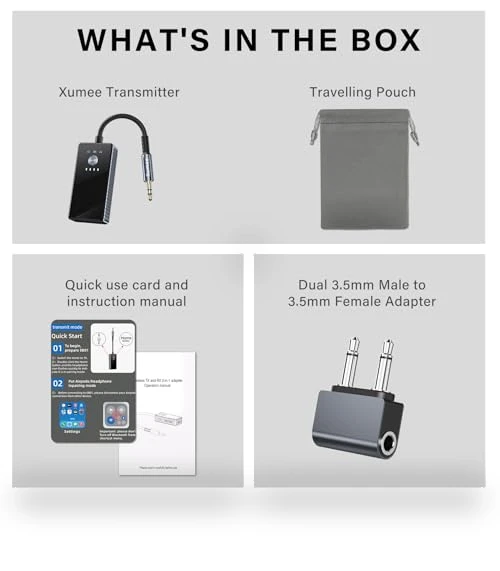 Airplane Bluetooth Transmitter for 2 AirPods or Headphones — Wireless Audio Transmitters, Xumee
