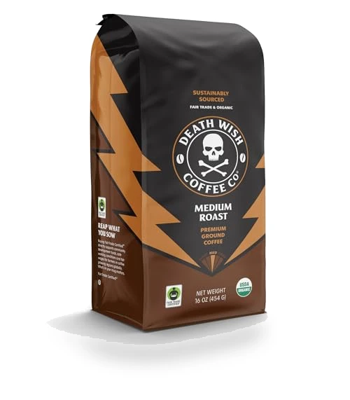 Organic and Fair Trade Medium Roast Ground Coffee — Coffee Substitutes, Death Wish Coffee Co.