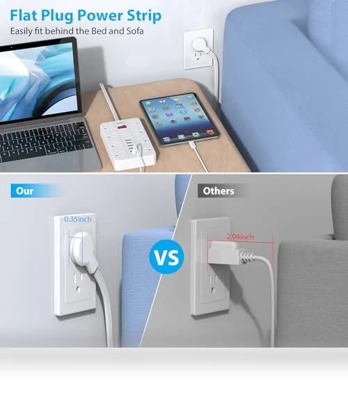 Power Strip with USB and Surge Protector — Power Solutions & Surge Protection, smnice