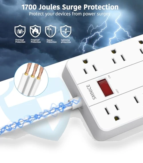 Power Strip with USB and Surge Protector — Power Solutions & Surge Protection, smnice