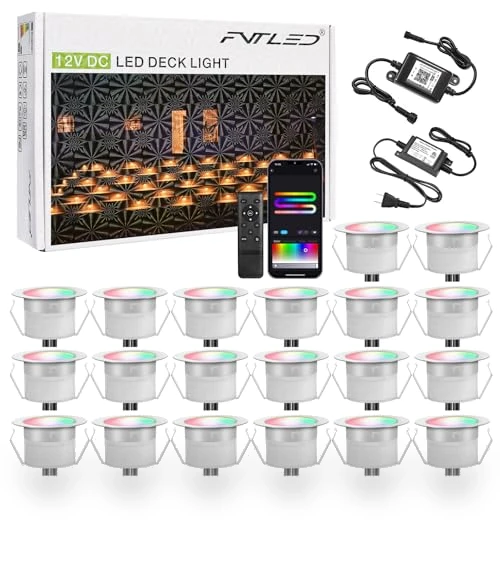 Recessed LED Deck Light Kit — Outdoor Deck Lighting, GEYUEYA Home