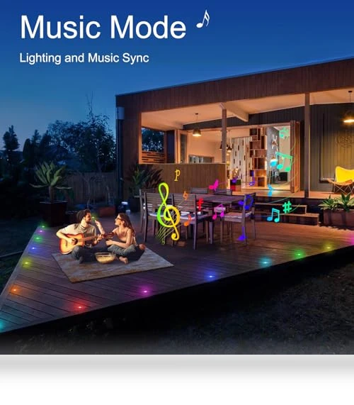 Recessed LED Deck Light Kit — Outdoor Deck Lighting, GEYUEYA Home