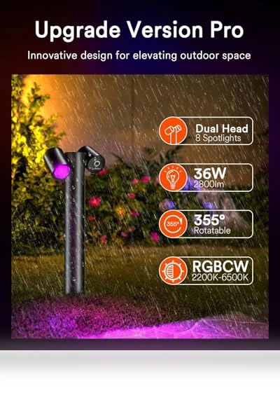 Smart Pathway Light Pro — Outdoor Security & Flood Lighting, Lumary