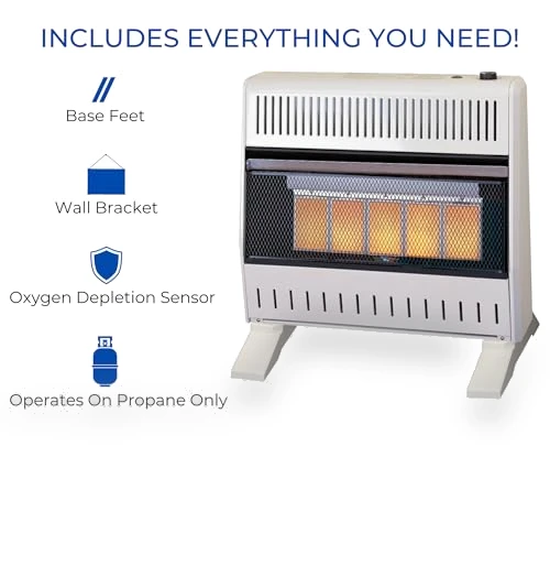 Ventless Propane Gas Infrared Space Heater with Thermostat Control — Portable Heating Solutions, ProCom