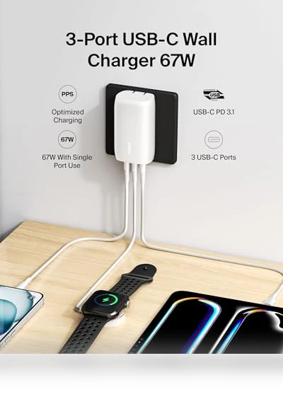 3-Port USB-C Wall Charger with PPS 67W — Chargers, Belkin