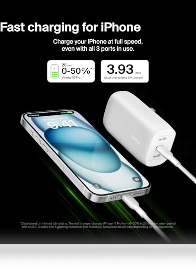 3-Port USB-C Wall Charger with PPS 67W — Chargers, Belkin