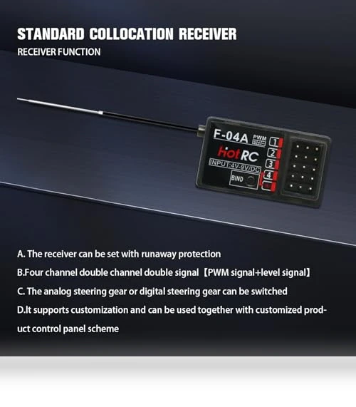 4 Channel Single Hand RC Radio Transmitter — Speed Controllers, HOTRC