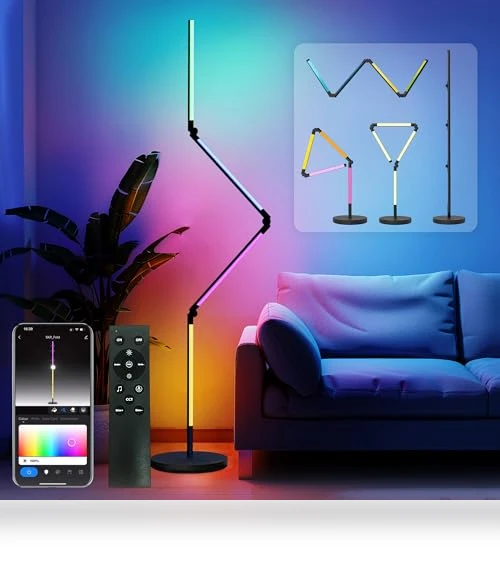 Foldable Corner Floor Lamp with Remote — Standing Lights, AUDERWIN