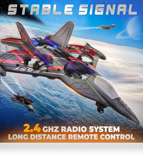 RC Plane with LED Navigation Lights — Remote Control Aircraft, BEZGAR
