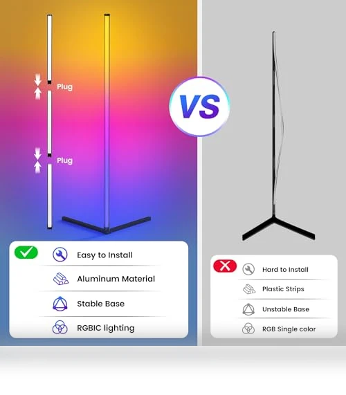 RGB Corner Floor Lamp — Standing Lights, RIYO