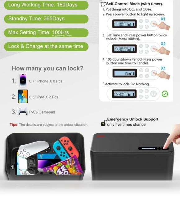 Smart Time Management Phone Self-lock Storage Box — Efficiency Tools
