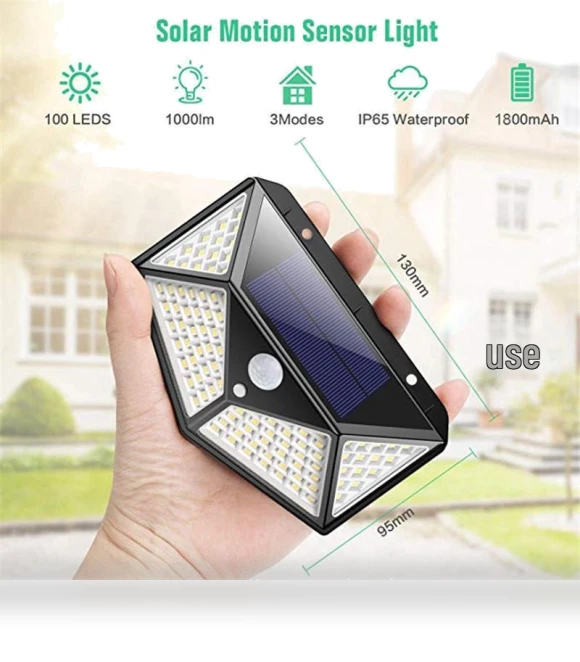 100-LED Solar Wall Light — Outdoor Security & Flood Lighting, Global Finds
