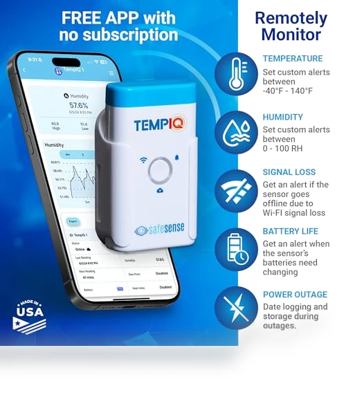WiFi Temperature & Humidity Sensor — Home Climate Control, SafeSense