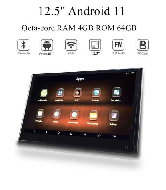 12.5-inch Car Android Touch Screen Headrest Monitor — Stereo Receivers, FYUU-autoparts