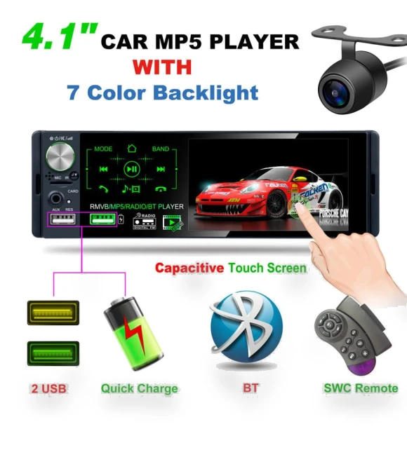 4.1-inch Touchscreen Bluetooth MP5 Player — Stereo Receivers, loverapple