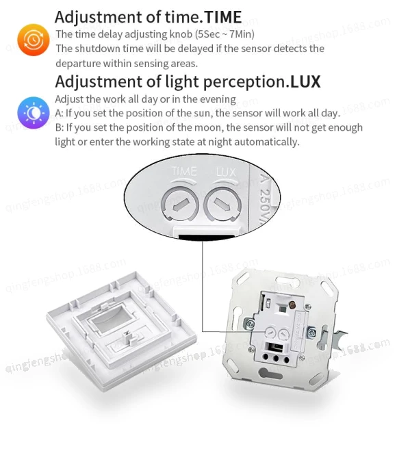 Adjustable Square PIR Wall Sensor Panel — Motion Sensors, TrendVibeCN