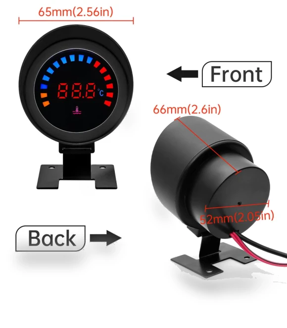 Digital LCD Water Temperature Gauge Meter with Sensor — Water & Oil Temperature, FYUU-autoparts