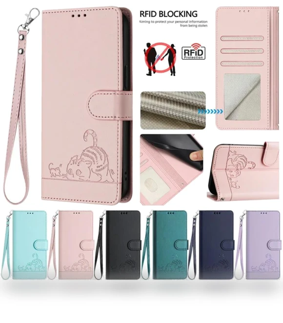 Leather Wallet Anti-theft Brush Case — Basic Cases, case-A1