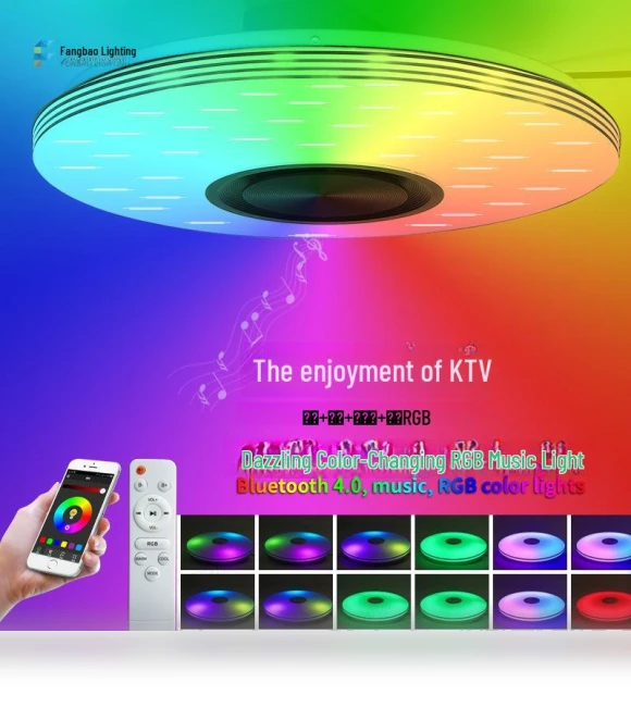 Smart LED Bluetooth Ceiling Light with Color Speaker — Overhead Lighting, TrendVibeCN