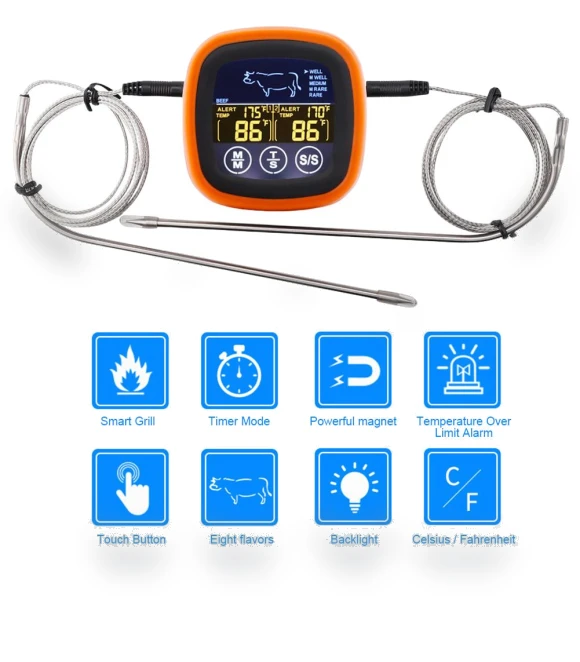 Digital Kitchen Thermometer with 2 Probes — Instant-Read, Good Household Items