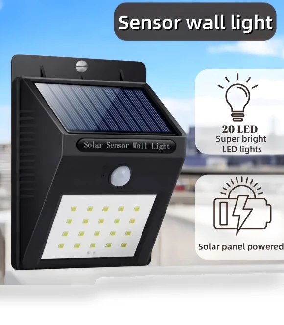 LED Solar Light Outdoor Wall Lamp — Outdoor Security & Flood Lighting, JUDING