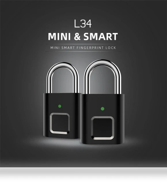 Rechargeable USB Smart Fingerprint Padlock — Luggage Locks, Tautoparts