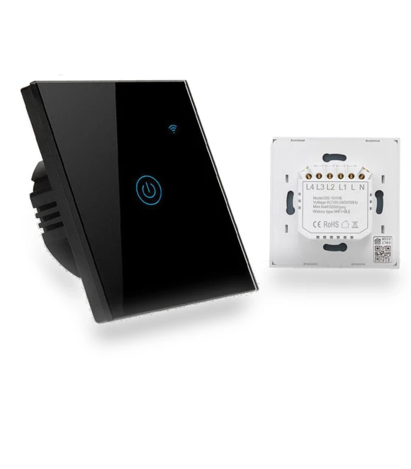 WiFi Smart Touch Switch 1Gang Light Control Wall Panel — Dimmer Switches, loverapple