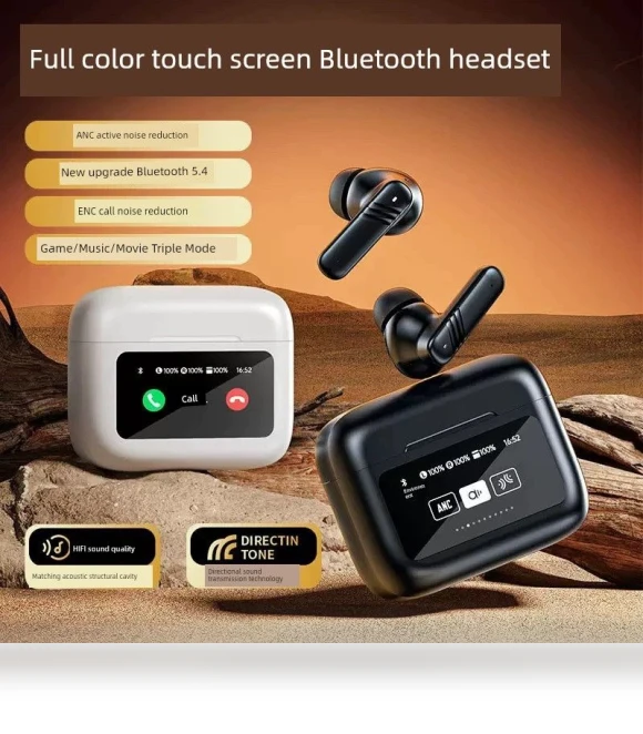 Wireless Headset with Color Screen and Touch Control — Audio Gear, TAOMall