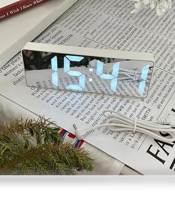 LED Mirror Digital Alarm Clock — Alarms & Clocks, OutsideWorld
