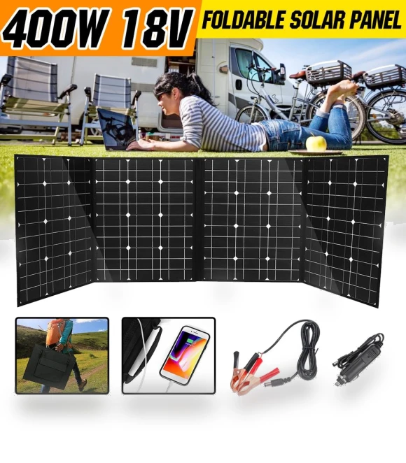 18-in-1 400W Solar Panel with DC Cable and USB Port — Solar Chargers, Decor Dream