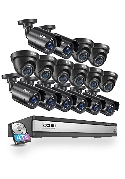 16CH Security Camera System with AI Human Vehicle Detection — Smart Home Security, ZOSI
