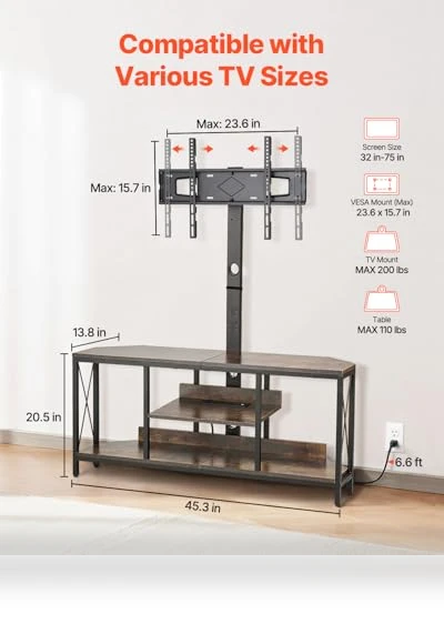 45" TV Stand with Mount — Mounts, VEVOR