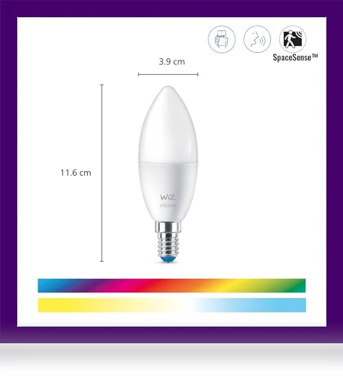 Color LED Smart Candle-Shaped Bulb — LED, WiZ