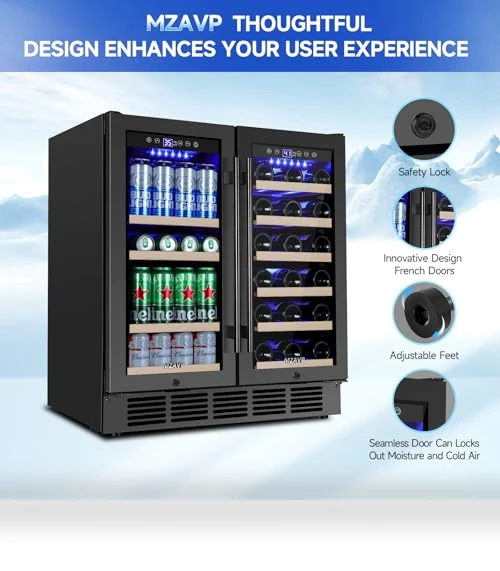 Large Capacity Dual Zone Wine Beverage Cooler — Wine Storage Solutions, MZAVP