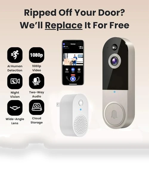 Smart Wireless Video Doorbell Camera — Smart Home Security, Generic
